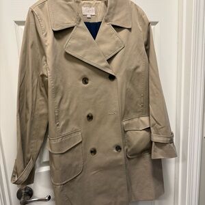 LOFT Tan Double-Breasted Trench Coat